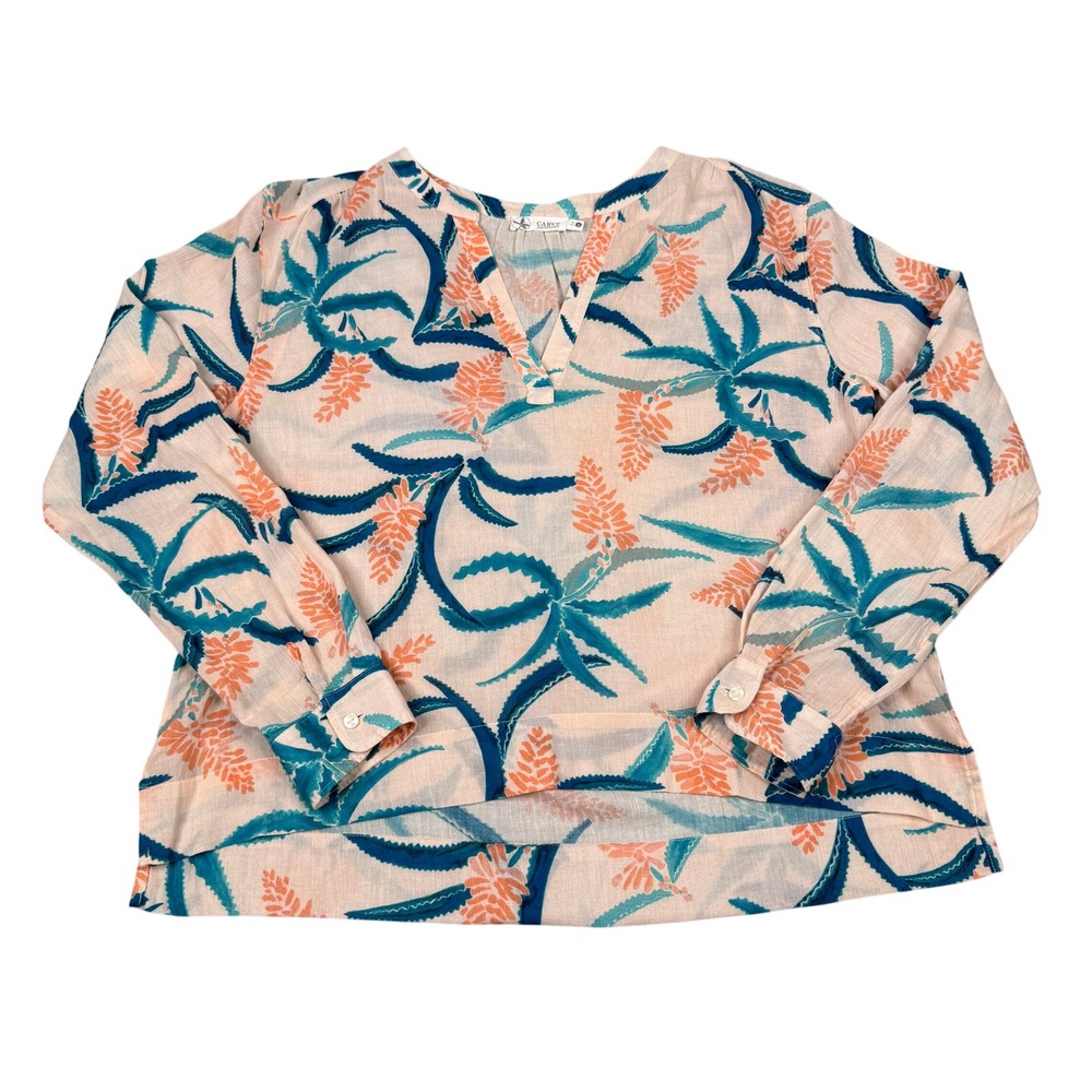 Carve Designs Top Womens Small Peach Floral Floral Organic Cotton Beach Boho
